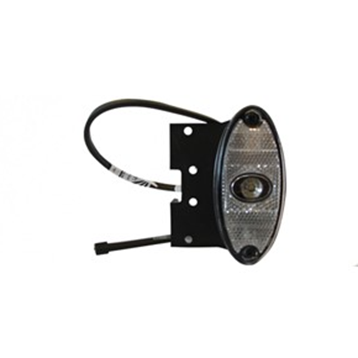 Lykt LED, hvit m/refleks, vertikal og C-brakett - Flatpoint